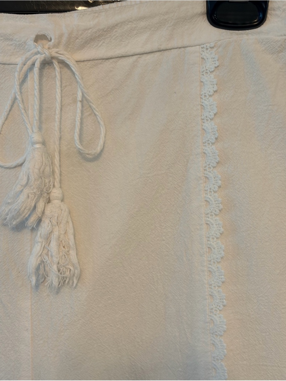 Boutique Coastal Resort Textured Cotton Wide Leg Pants - Picture 3 of 5
